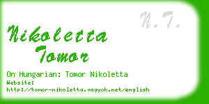 nikoletta tomor business card